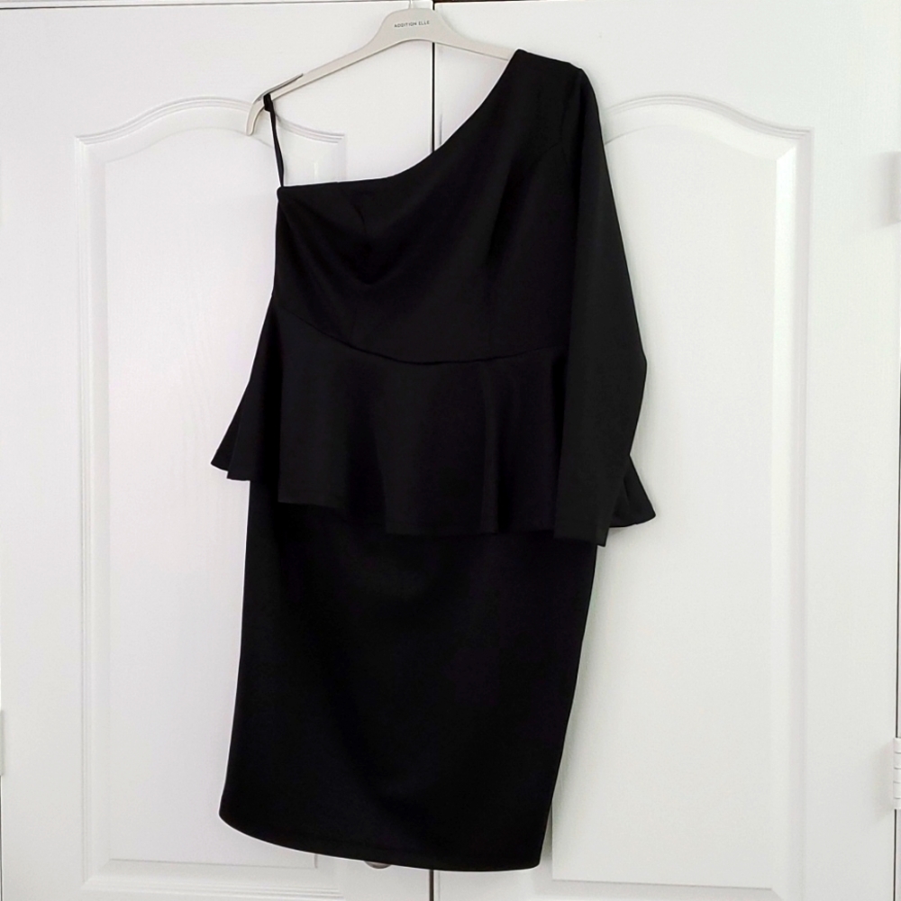 ASOS Curve Black One Shoulder Dress